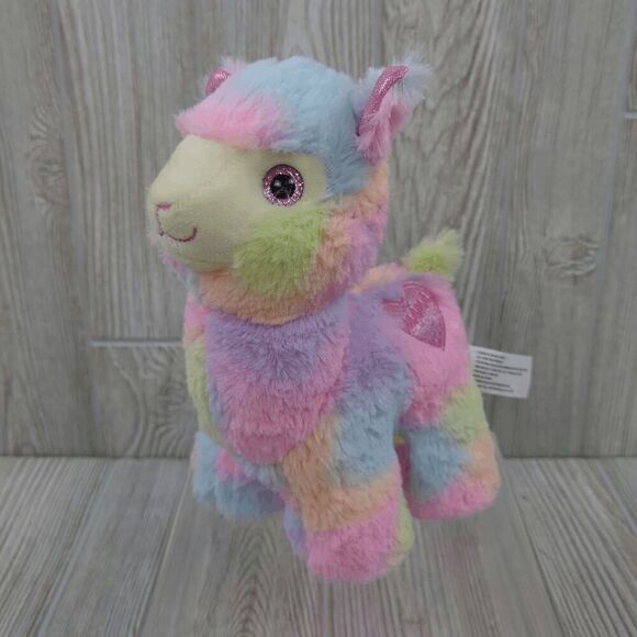 Rainbow Llama Alpaca Plush Mama Patch Sparkly Pink 10" - Picture 1 of 7